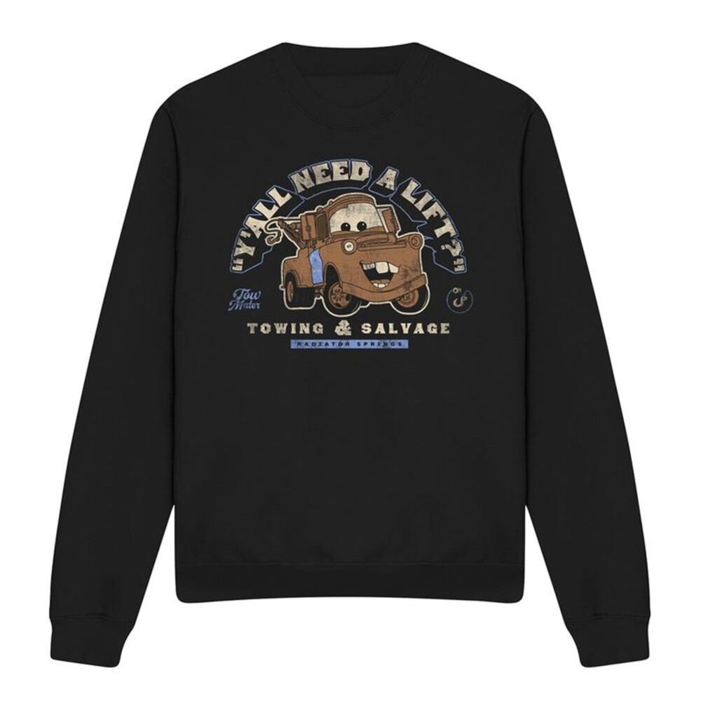 Cars Unisex Adult Tow Mater Retro Sweatshirt / Black